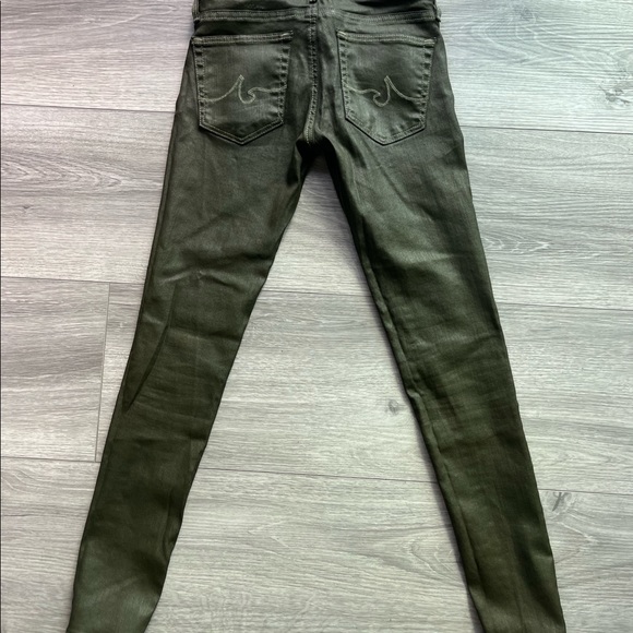 AG The Absolute Legging Extreme Skinny Jean in Olive Green Size 24R - Picture 3 of 4